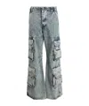 Diesel Mediumblue Denim Cargo Pants In Blue