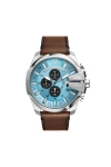 DIESEL MEGA CHIEF CHRONOGRAPH BROWN LEATHER WATCH