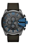 Diesel ® Mega Chief Chronograph Nylon Strap Watch, 51mm