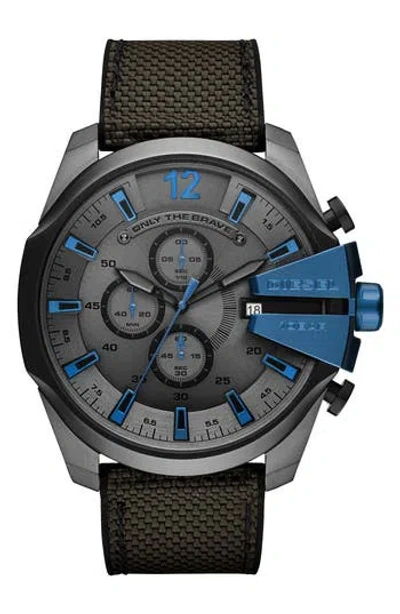 Diesel ® Mega Chief Chronograph Nylon Strap Watch, 51mm