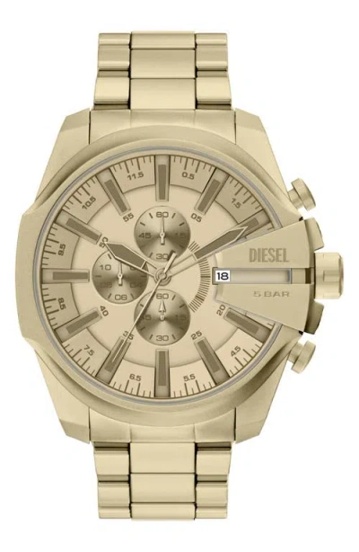 Diesel ® Mega Chief Gunmetal Chronograph Bracelet Watch, 48mm In Gold