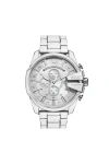 DIESEL MEGA CHIEF WHITE AND STAINLESS STEEL WATCH