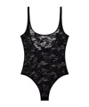 Diesel Megan-utlt Jacquard Mesh Bodysuit In Black