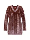 Diesel M-elga Cable-knit Diamond-pattern Sweater In Brown