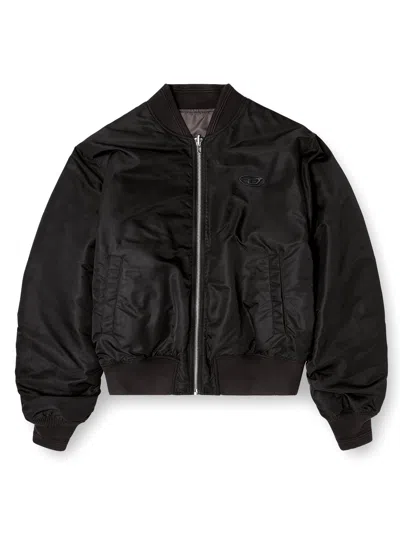 Diesel Men's 100% Polyamide Coat In Nero