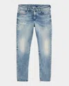 Diesel Relaxed Fit Faded Blue Jeans With Vintage Distressing In Denim