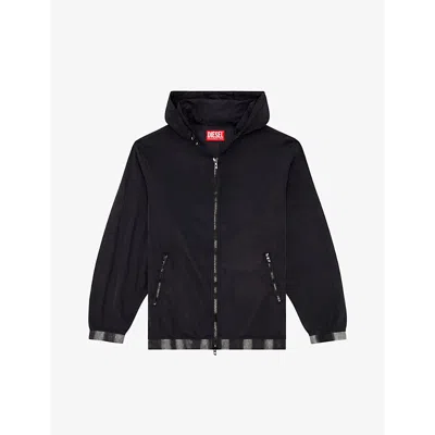 Diesel J-post Recycled Zip-up Hooded Jacket In 9xx