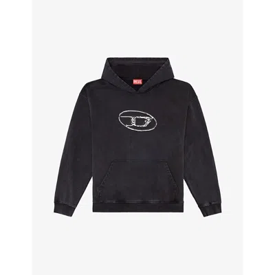 DIESEL MENS DIESEL S-BOXT Q7 LOGO-PRINT RELAXED-FIT COTTON HOODY