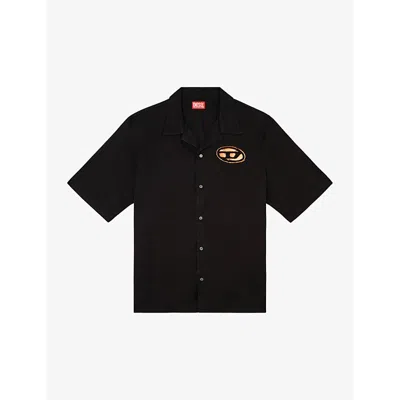 Diesel Mens 9xx S-stan-beach Oval D-logo Appliqued Cotton Bowling Shirt