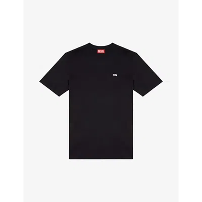 DIESEL MENS DIESEL T-ADJUST LOGO-EMBROIDERED SHORT-SLEEVE COTTON T-SHIRT