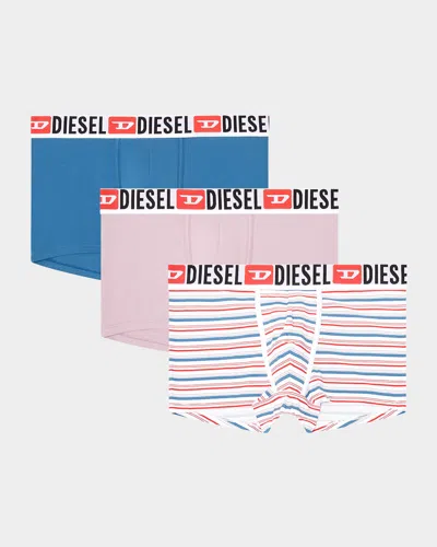 Diesel Men & Apos;s Damien 3-pack Boxer Shorts In Blue
