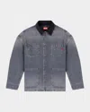 Diesel Mens 07 D-stack-u-l Faded Denim Jacket In Blue