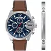 Diesel Men's Baby Chief Blue Dial Watch In Brown