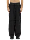 Diesel "gustaf" Layered Wide Leg Trousers In Black