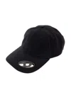Diesel Men Black Baseball Cap With Oval D Cut-out In Cotton Man