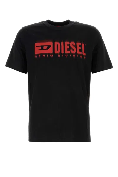 Diesel Men Black Cotton T-adjust-q7 T-shirt