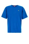 Diesel Cotton Crew Neck T-shirt With Short Sleeves In Blue