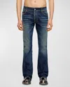 DIESEL MEN'S BOOTCUT JEANS WITH BACK BUCKLE