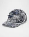 Diesel Curved Brim Distressed Baseball Cap In Gray