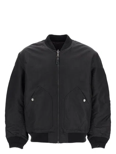 DIESEL MEN'S CLASSIC NYLON BOMBER JACKET WITH ZIP AND SIDE POCKETS