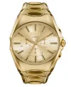 Diesel Men's D-curve Quartz Chronograph Gold Stainless Steel Watch, 48mm In Gold