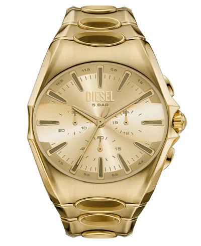Diesel Men's D-curve Quartz Chronograph Gold Stainless Steel Watch, 48mm