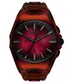 Diesel Men's D-curve Quartz Chronograph Red Stainless Steel Watch, 48mm In Red