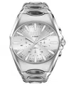 Diesel Men's D-curve Quartz Chronograph Silver Stainless Steel Watch, 48mm In Silver