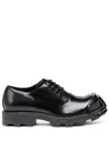 Diesel D-hammer-leather Lace-up Shoes With Oval D Toe Cap In Black