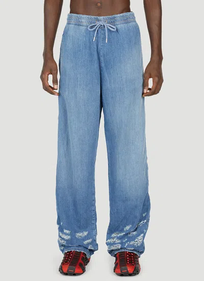 Diesel Blue D-martian Denim Sweatpants