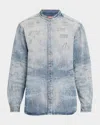 Diesel Denim Long Sleeve Shirt With Mandarin Collar In Multi