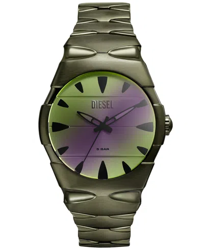 DIESEL MEN'S D-SRUPTOR QUARTZ THREE-HAND GREEN STAINLESS STEEL 42MM