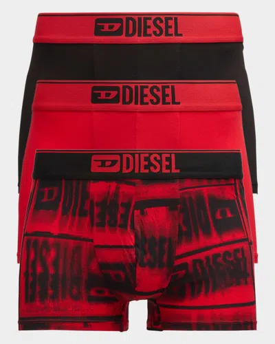 Diesel Men's Damien Multi-graphic 3-pack Boxer Briefs