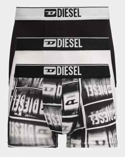 Diesel Men's Damien Multi-graphic 3-pack Boxer Briefs