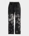 Diesel Men's Devore Burnout Camo Sweatpants In Black/deni