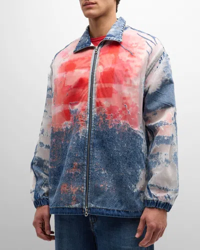Diesel D-krap Devoré-effect Jacket In Blue