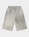 Diesel Shorts With Distressed Knees In Pale/grey