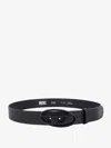 Diesel Oval D-buckle Leather Belt In Black