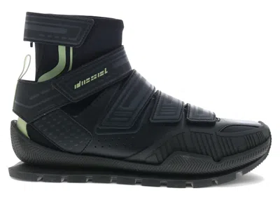 Pre-owned Diesel Men's  Pendhio Sock Gleam Sneakers In Jet Black