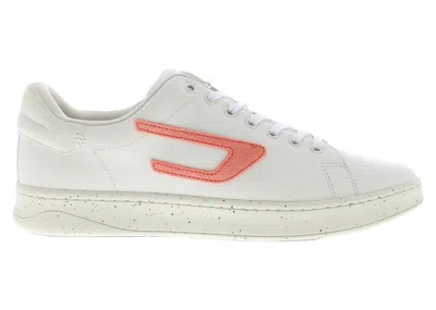 Pre-owned Diesel Men's  Sathene Low Sneakers In Tofu/coral/fluorescent