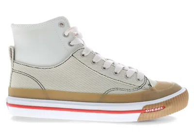 Pre-owned Diesel Men's  Sathos Mid Sneakers In Perfectly Pale/white