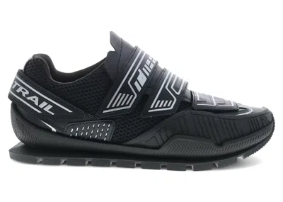 Pre-owned Diesel Men's  Spendhio Lc Sneakers In Black/silver