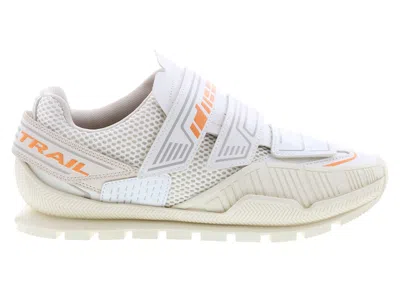 Pre-owned Diesel Men's  Spendhio Lc Sneakers In Blanc/flame Orange