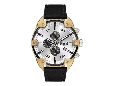 Pre-owned Diesel Men's  Spiked Chronograph Dz4671 Watch In Stainless Steel