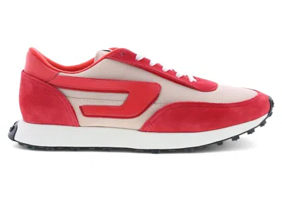 Pre-owned Diesel Men's  Sracer Lc Sneakers In Racing Red/whisper Pink/poppy Red