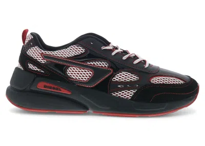 Pre-owned Diesel Men's  Sserendipity Sport X S Sneakers In Black/lava Falls