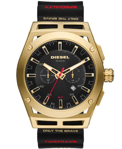 Diesel Men's  Timeframe Chronograph Black Silicone Watch 48mm