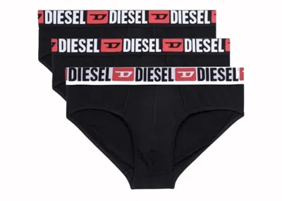Pre-owned Diesel Men's  Umbrandrethreepack Solidcolour Briefs (3 Pack) In Black