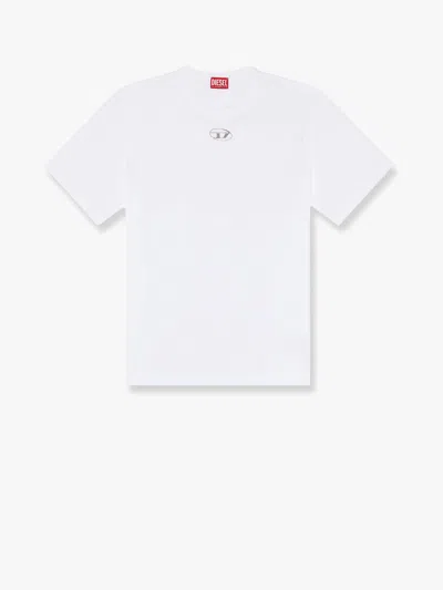 Diesel Mens  T-adjust-bigoval Brand-embossed Cotton-jersey T-shirt In White