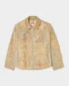 Diesel Jacket In Overdyed Floating-thread Denim In Ivory